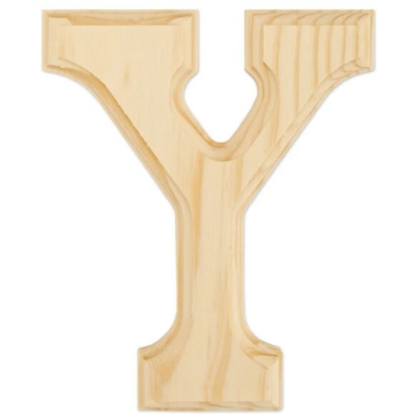 Natural Unfinished Wood Beveled 6" Tall Letter Y - Picture 1 of 4